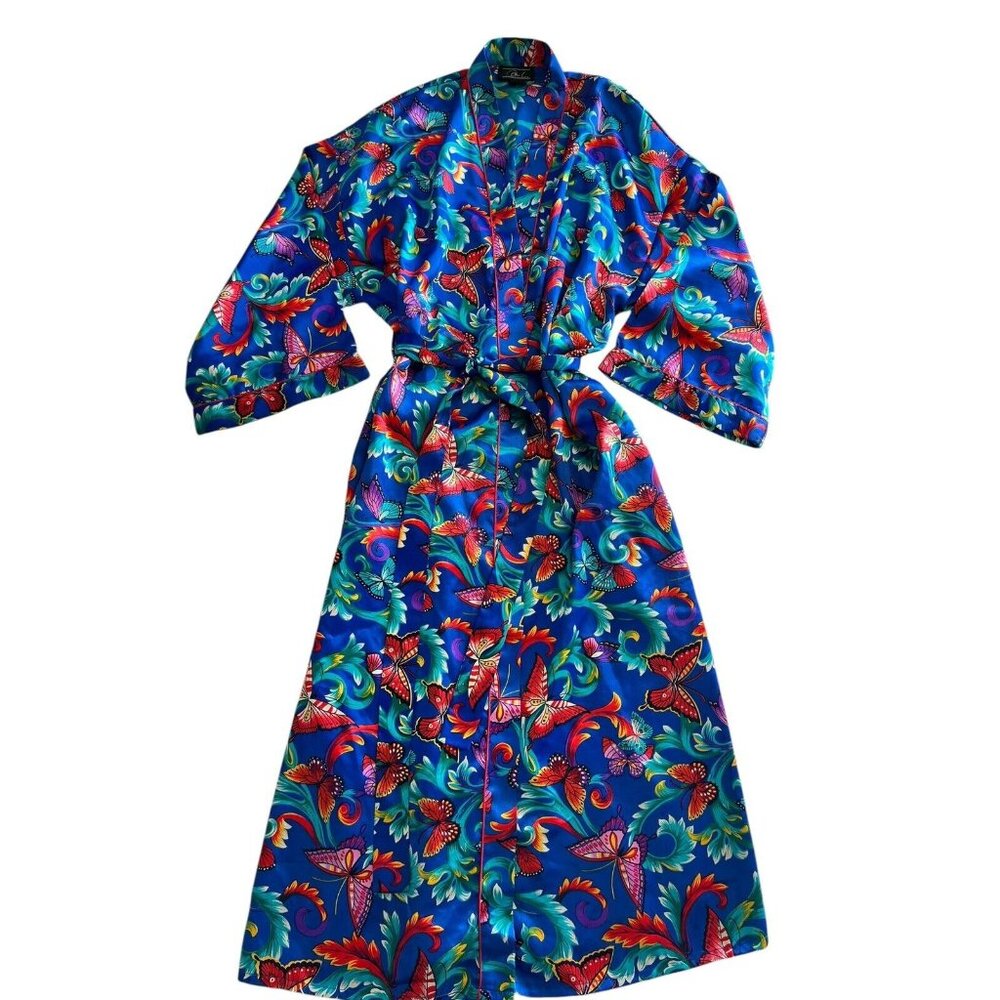 Dora C. Vintage Butterfly Robe Nightgown Cover Size Medium